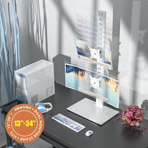 Soporte De Monitor Dual Visualización Vertical De ...