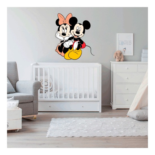 Vinilo Adhesivo Pared Mickey Minnie Mouse 90x80cm Full Color