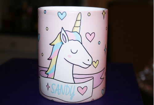 Imagen 2 de 3 de Taza Mágica Unicornio Nombre Personalizable