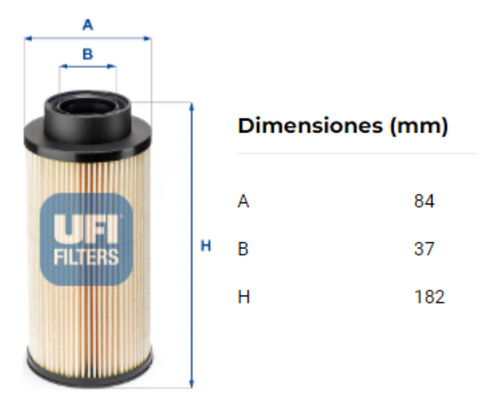 Filtro Ufi 26.008.00 = Pf7896 P550628 Ff5423 Wf10234