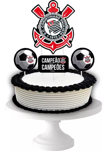 Topo De Bolo Topper Festa Aniversario Corinthians Festcolor