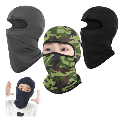 3 Pcs Balaclava Pasamontañas Militar Táctico Bandana Niños