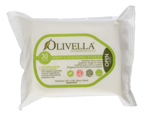 Olivella Pañuelos De Limpieza Facial, 30 Unidades (paquete.