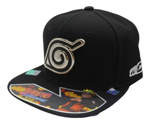 Gorra Naruto Shippuden Unitalla Ajustable Negra Hoja Metal