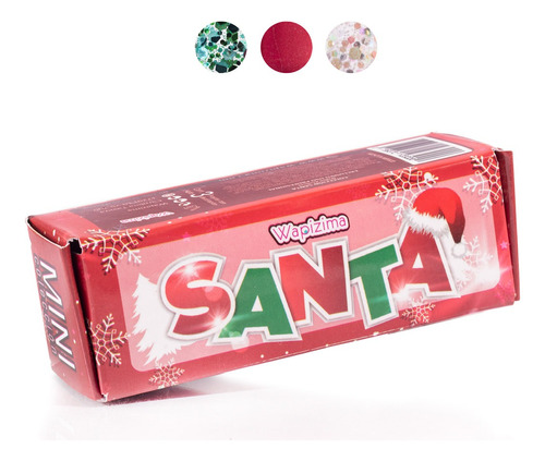 Acrilicos Wapizima Coleccion De 3 Pzs Para Uñas Edic Navidad Color SANTA