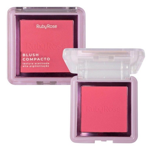 Blush Compacto Ruby Rose Textura Acetinada Bl20 7,3g