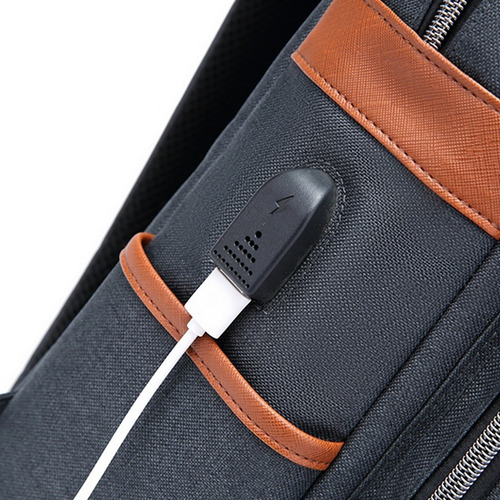 Imagen 6 de 10 de Mochila Para Notebook 15.6 Puerto De Carga Usb Doble Cierre