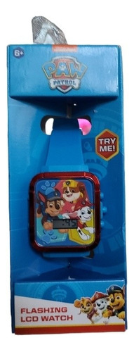 Reloj Lcd Paw Patrol Marshall Rubble Chase 2021 Con Luces Color De La Correa Azul