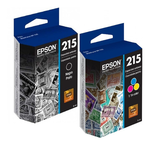 Kit Tinta Epson 215 Wf-100 Negro-t215120-al Color-t215520-al