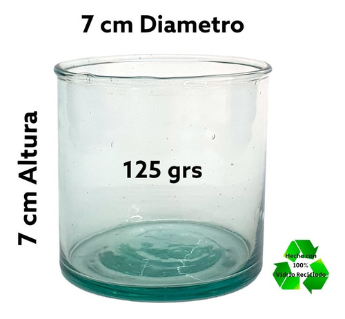 Imagen 1 de 3 de Recipientes Para Veladoras 7x7cm (125grs) (25pz)