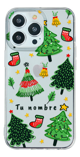 Funda Para iPhone Navideño Árbol De Navidad Con Tu Nombre