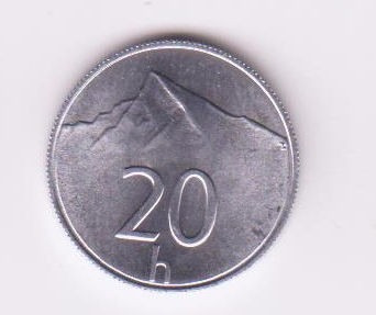 Eslovaquia 2001 Moneda De 20 Haleru
