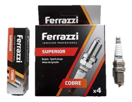 4 Bujias Ferrazzi Cobre Cono Grueso 128 Duna Gol Corsa Chevy
