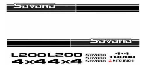 Adesivo Faixa Mitsubishi L200 Savana 4x4 Imp17