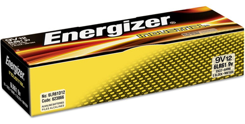 Energizer Industrial Alkaline 9v Batteries, 12/box