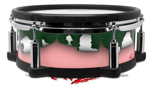 Skin Wrap Para Roland Pd-108 Tambor Rasgado Color Verde Rosa