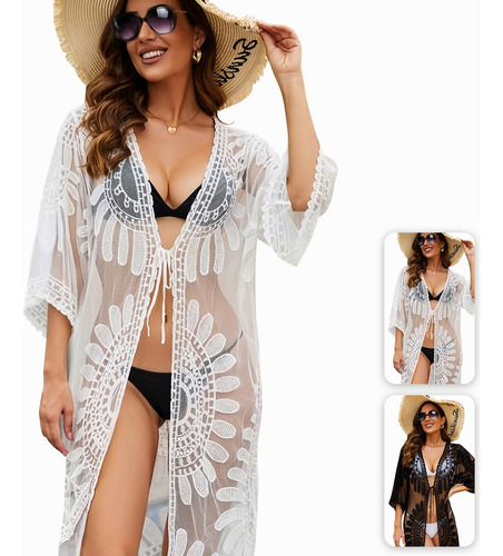 Mujer Vestido Playa Cubre Bikini Pareos Playeros + Gafa A