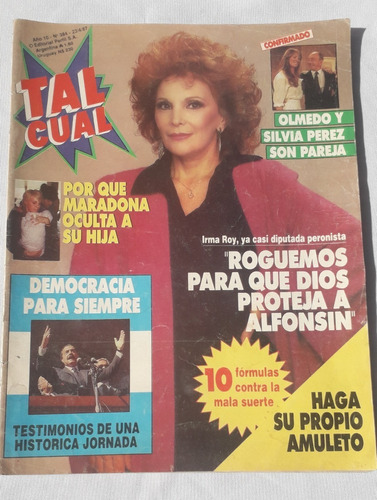 Revista Antigua ** Tal Cual * N° 384 Maradona / Olmedo / Roy