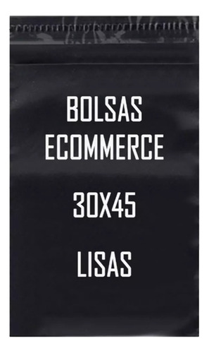 100 Bolsas Ecommerce Negra Lisas  N°2 30x45 C/ Adhesivo