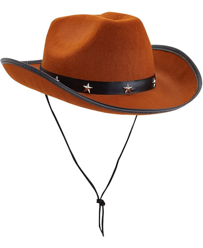 Sombrero De Vaquera Marrón De Fieltro Para Mujeres Y Hombres