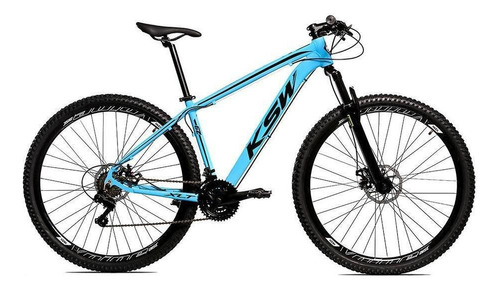 Bicicleta Aro 29 Quadro Ksw Alumínio 24v Freio A Disco Krw24 Cor Azul/preto