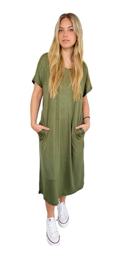 Imagen 1 de 8 de Vestido Basic Verde