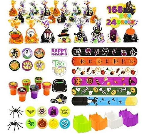 168 Pcs Halloween Party Favores Set, 24 Pack Gclzv