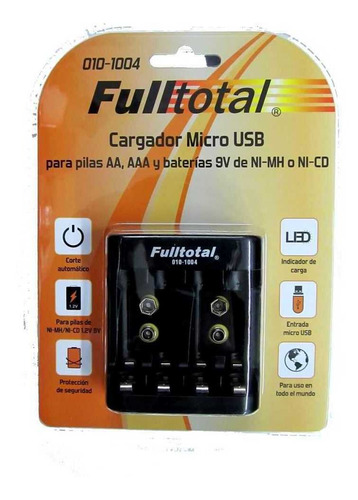 Cargador De Pilas Baterias Aa Aaa 9v Full Total Mod 1004