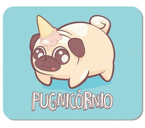 Mousepad Emborrachado Personalizado Cachorrinho Pug Geek