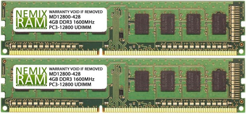 Kit Dimm Memoria Ram Pcpin Ddrmhz 8 Gb (2 X 4 Gb) Pc Nemix