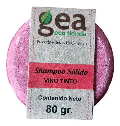 Shampoo Sólido Argan Y Vino Tinto 80 Gr Natural Vegano