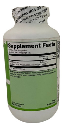 Glucomannan 2000mg 360 Unidades Vitacost