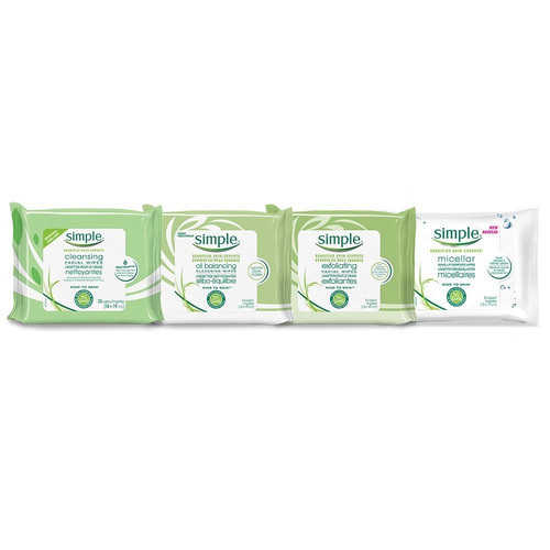 Simple Kind A La Piel Toallitas Faciales, Micelar 25 Ct