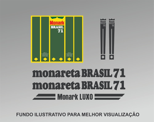 Adesivos Bicicleta Antiga  Monark Monareta Ano 1971 Brasil 