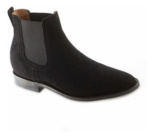 Fino Botín De Hombre Chelsea Goodyear Welt Gamuza Negro