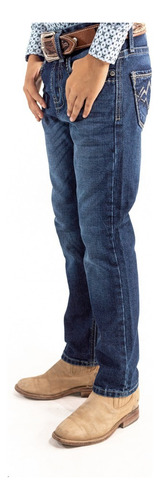Jean Straight Rígido Azul Índigo/doble Stone Bleach Jkd003