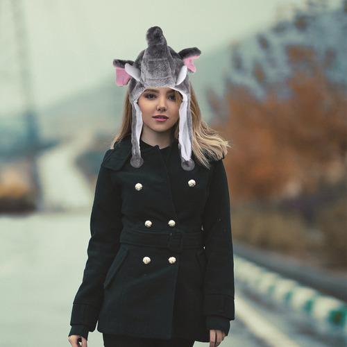 Sombrero De Felpa Con Forma De Elefante, Estilo Esquí De Inv