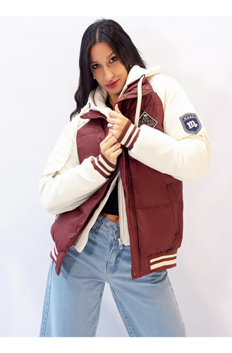 Campera Mujer Universitaria Puffer Impermeable Abrigo