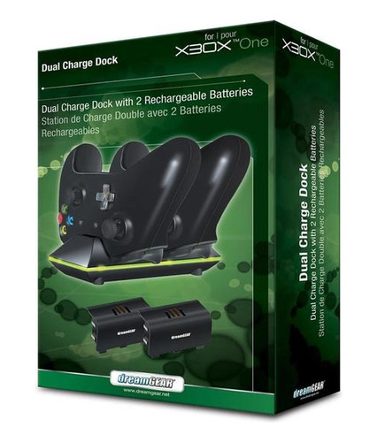Bateria Dupla Xbox One Com Dock Charger Carregador Dreamgear