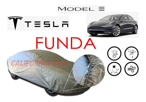 Funda Cubierta Lona Afelpada Cubre Tesla Model 3