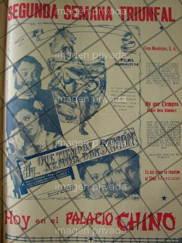 Cartel Retro Pelicula Que Tiempos Sr. Don Simon 1941 11
