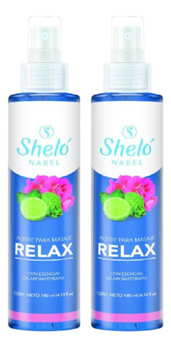2 Pack Aceite Para Masajes Relax Shelo