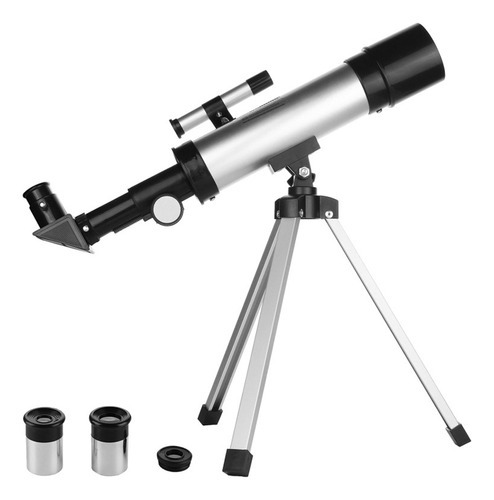 Telescopio Niños Refractor 90x Color Plateado