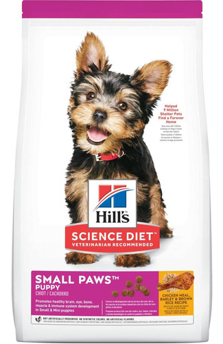 Alimento Hill's Science Diet Puppy Small Paws para perro cachorro de raza mini y pequeña sabor pollo en bolsa de 2kg