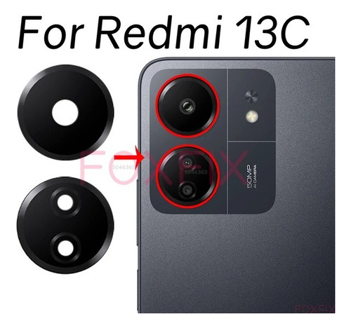 Mica Lente Visor Camara Trasera Xiaomi Redmi 13c Original