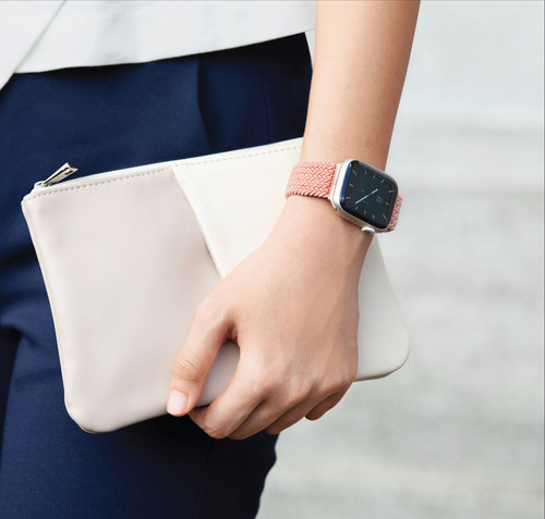 Correa Trenzada Para Apple Watch 46/45/44/42mm Aspen De Uniq Ancho De La Correa 2.2 Cm Color Rosa