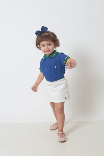 Camisa Polo Ou Body Polo Infantil Azul Royal
