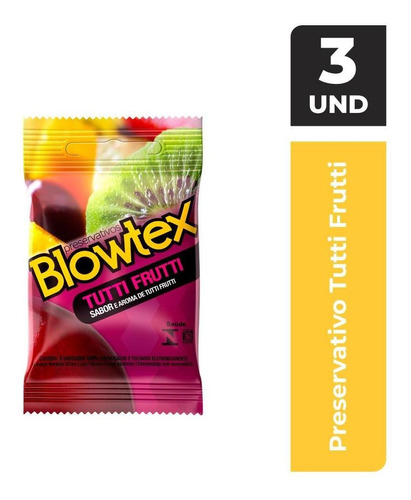 Preservativo Blowtex Tutti-frutti C/ 3 Unidades