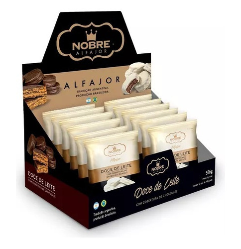 Nobre Alfajor Chocolate Branco Display 600g