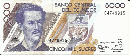 Ecuador 5000 Sucres 1999